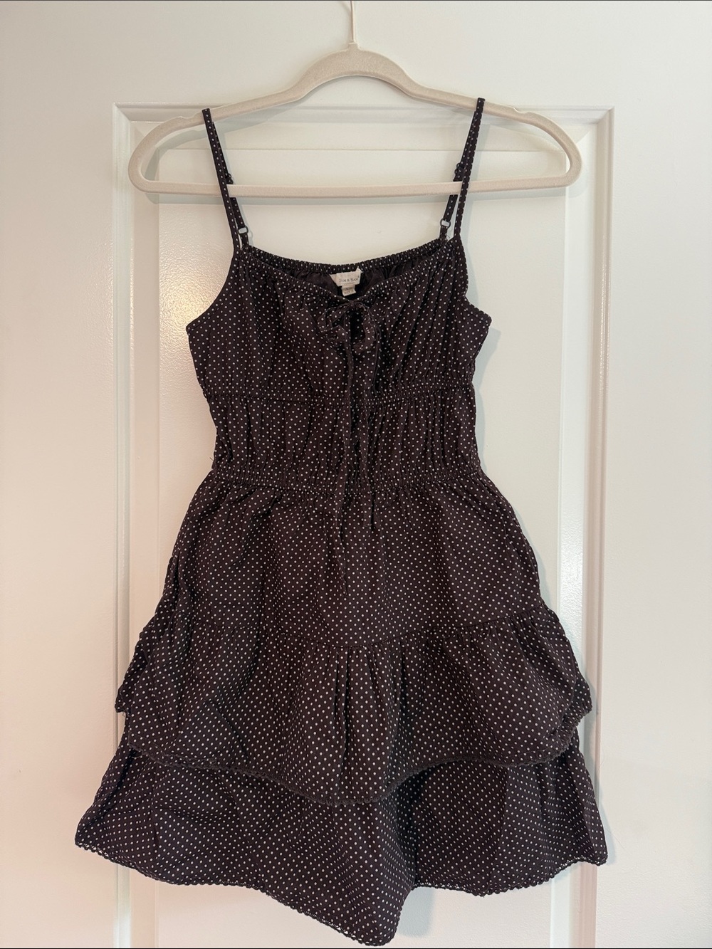 Brown Polka Dot Sundress XS